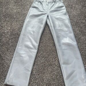 Aritzia Silver Straight Leg Pants
